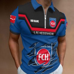 1. FC Heidenheim Individueller Name Neue Version Reißverschluss Poloshirt