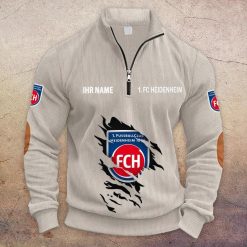 1. FC Heidenheim Individueller Name Neue Version Halbzip-Pullover