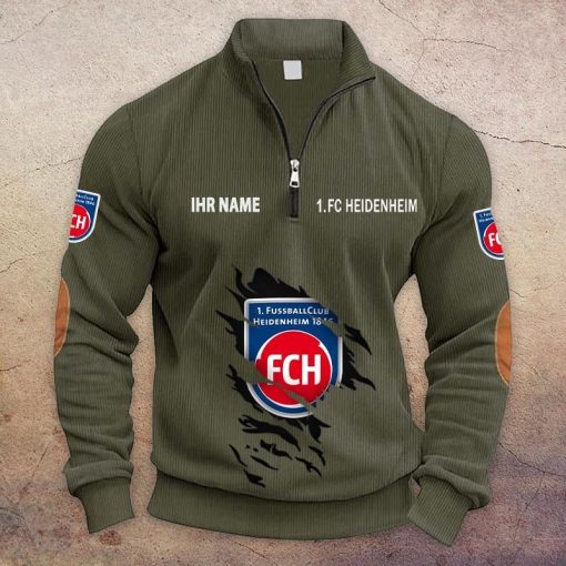 1. FC Heidenheim Individueller Name Neue Version Halbzip-Pullover 1. FC Heidenheim Individueller Name Neue Version Halbzip-Pullover