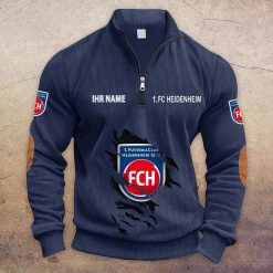 1. FC Heidenheim Individueller Name Neue Version Halbzip-Pullover