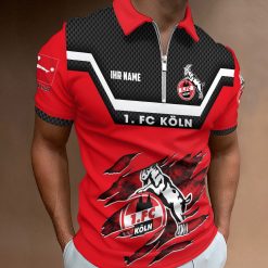 1. FC Köln Individueller Name Neue Version Reißverschluss Poloshirt