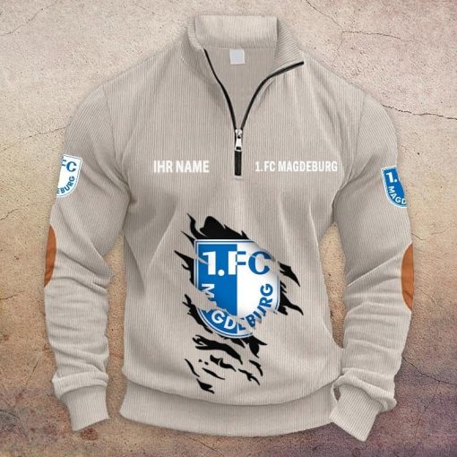1. FC Magdeburg Individueller Name Neue Version Halbzip-Pullover 1. FC Magdeburg Individueller Name Neue Version Halbzip-Pullover