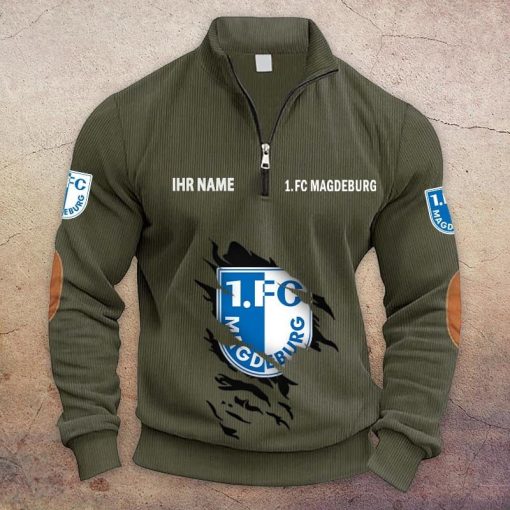 1. FC Magdeburg Individueller Name Neue Version Halbzip-Pullover 1. FC Magdeburg Individueller Name Neue Version Halbzip-Pullover