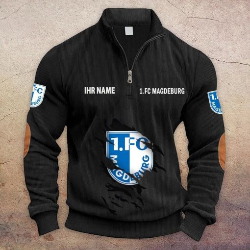 1. FC Magdeburg Individueller Name Neue Version Halbzip-Pullover 1. FC Magdeburg Individueller Name Neue Version Halbzip-Pullover