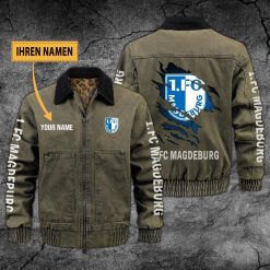 1. FC Magdeburg Red Individueller Name Neues Design Zip-Jacke