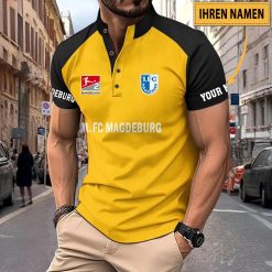 1. FC Magdeburg Individueller Name Neues Design Sport-Poloshirt