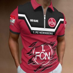 1. FC Nürnberg Individueller Name Neue Version Reißverschluss Poloshirt
