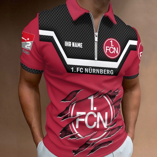1. FC Nürnberg Individueller Name Neue Version Reißverschluss Poloshirt