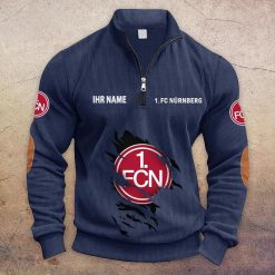 1. FC Nürnberg Individueller Name Neue Version Halbzip-Pullover