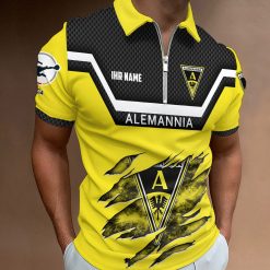 Alemannia Aachen Individueller Name Neue Version Reißverschluss Poloshirt