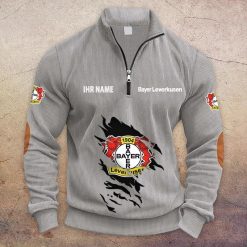 Bayer 04 Leverkusen Individueller Name Neue Version Halbzip-Pullover