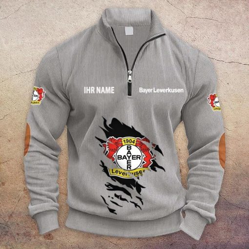 Bayer 04 Leverkusen Individueller Name Neue Version Halbzip-Pullover