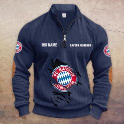 Bayern München Individueller Name Neue Version Halbzip-Pullover