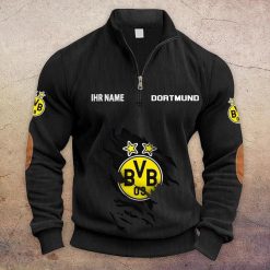 Borussia Dortmund Individueller Name Neue Version Halbzip-Pullover