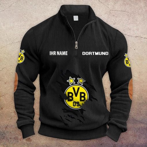 Borussia Dortmund Individueller Name Neue Version Halbzip-Pullover
