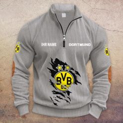 Borussia Dortmund Individueller Name Neue Version Halbzip-Pullover