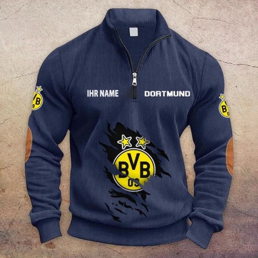 Borussia Dortmund Individueller Name Neue Version Halbzip-Pullover Borussia Dortmund Individueller Name Neue Version Halbzip-Pullover