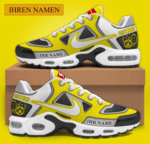 Borussia Dortmund Individueller Name Neues Design BW Air Max Plus Schuhe