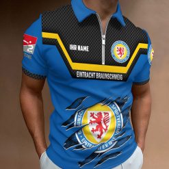 Eintracht Braunschweig Individueller Name Neue Version Reißverschluss Poloshirt