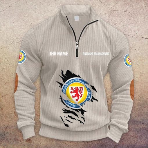 Eintracht Braunschweig Individueller Name Neue Version Halbzip-Pullover Eintracht Braunschweig Individueller Name Neue Version Halbzip-Pullover