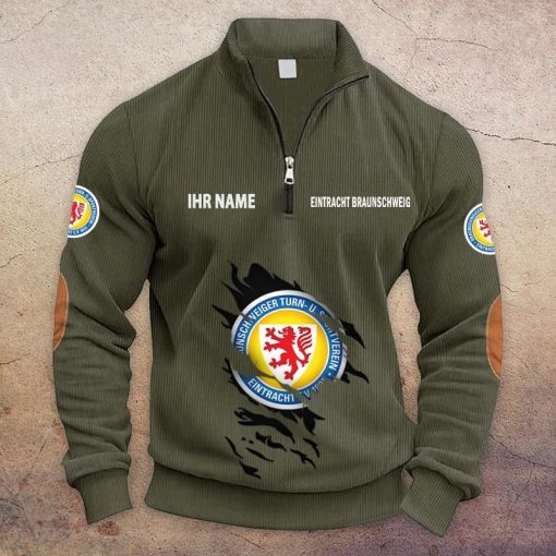 Eintracht Braunschweig Individueller Name Neue Version Halbzip-Pullover Eintracht Braunschweig Individueller Name Neue Version Halbzip-Pullover