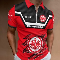 Eintracht Frankfurt Individueller Name Neue Version Reißverschluss Poloshirt
