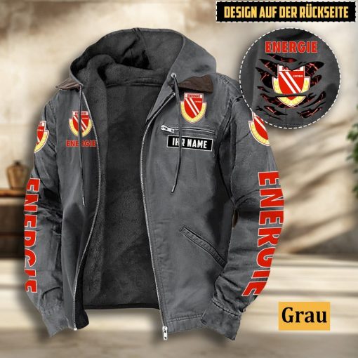 Energie Cottbus Individueller Name Sonderausgabe Flanell-Hoodie Energie Cottbus Individueller Name Sonderausgabe Flanell-Hoodie
