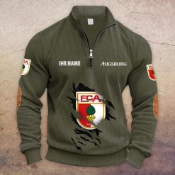 FC Augsburg Individueller Name Neue Version Halbzip-Pullover