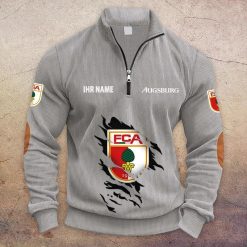 FC Augsburg Individueller Name Neue Version Halbzip-Pullover