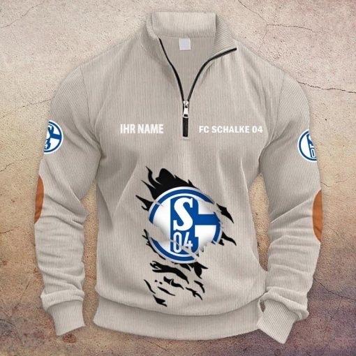 FC Schalke 04 Individueller Name Neue Version Halbzip-Pullover FC Schalke 04 Individueller Name Neue Version Halbzip-Pullover