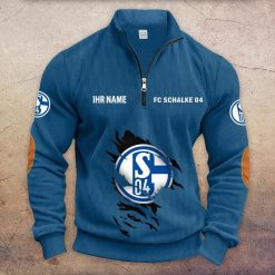 FC Schalke 04 Individueller Name Neue Version Halbzip-Pullover