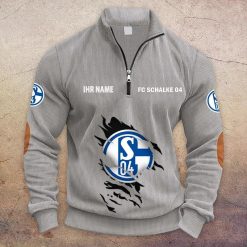 FC Schalke 04 Individueller Name Neue Version Halbzip-Pullover