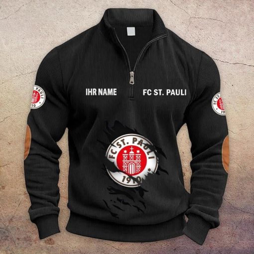 FC St. Pauli Individueller Name Neue Version Halbzip-Pullover FC St. Pauli Individueller Name Neue Version Halbzip-Pullover