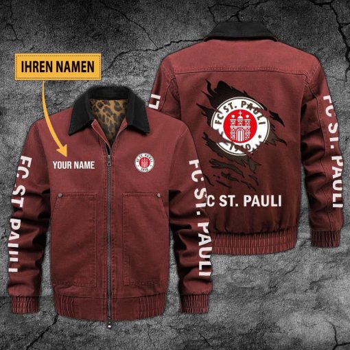 FC St. Pauli Individueller Name Neues Design Zip-Jacke FC St. Pauli Individueller Name Neues Design Zip-Jacke