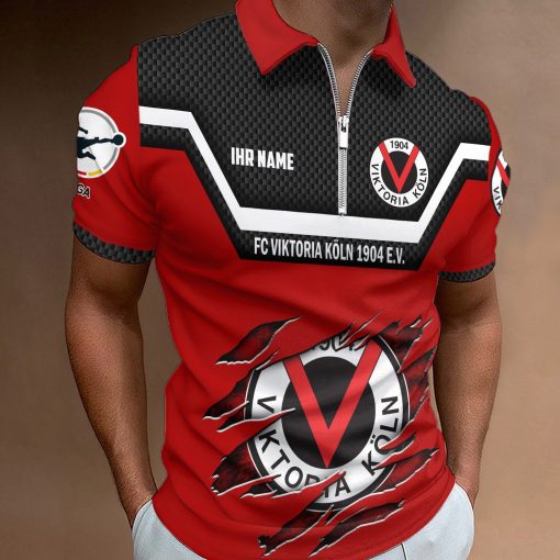 FC Viktoria Köln Individueller Name Neue Version Reißverschluss Poloshirt