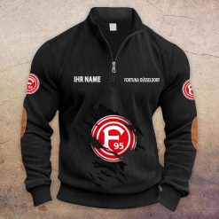 Fortuna Düsseldorf Individueller Name Neue Version Halbzip-Pullover