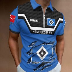Hamburger SV Individueller Name Neue Version Reißverschluss Poloshirt