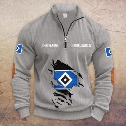 Hamburger SV Individueller Name Neue Version Halbzip-Pullover