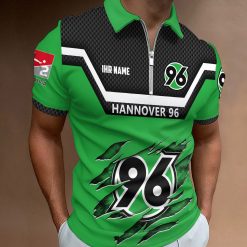 Hannover 96 Individueller Name Neue Version Reißverschluss Poloshirt