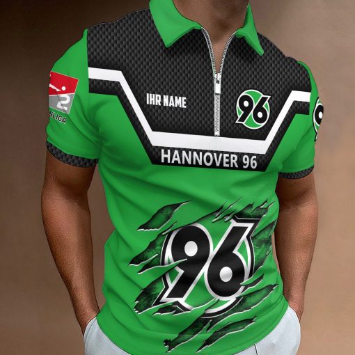 Hannover 96 Individueller Name Neue Version Reißverschluss Poloshirt