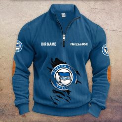Hertha BSC Individueller Name Neue Version Halbzip-Pullover