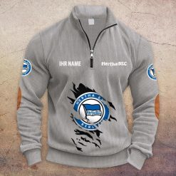 Hertha BSC Individueller Name Neue Version Halbzip-Pullover