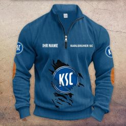 Karlsruher SC Individueller Name Neue Version Halbzip-Pullover