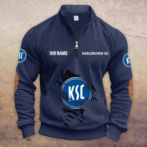 Karlsruher SC Individueller Name Neue Version Halbzip-Pullover Karlsruher SC Individueller Name Neue Version Halbzip-Pullover