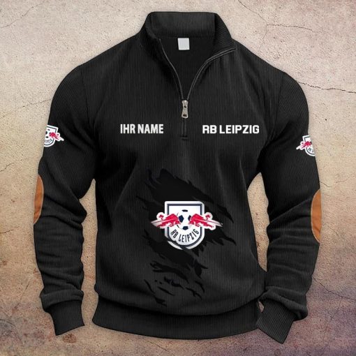 RB Leipzig Individueller Name Neue Version Halbzip-Pullover