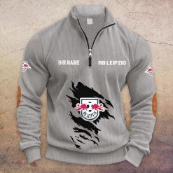RB Leipzig Individueller Name Neue Version Halbzip-Pullover