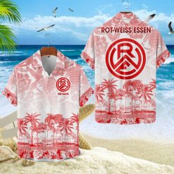 Rot-Weiss Essen Individueller Name Einzigartiges Tropisches Muster Aloha-Outfit