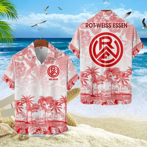 Rot-Weiss Essen Individueller Name Einzigartiges Tropisches Muster Aloha-Outfit