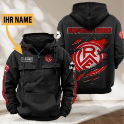 Rot-Weiss Essen Individueller Name Neue Edition Halb-Zip-Hoodie