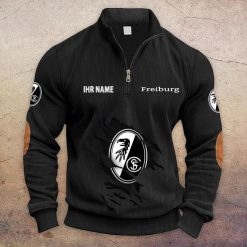 SC Freiburg Individueller Name Neue Version Halbzip-Pullover